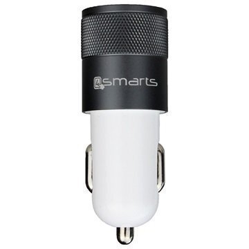 4smarts Hybrid Dual USB Car Charger White / Black