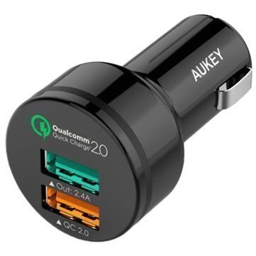 Aukey CC-T1 Dual USB Nopea Autolaturi Musta