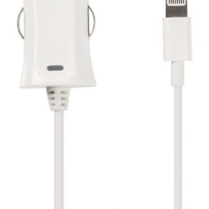 Lightning-liitin autolaturiin Lightning-uros - 12 V autoliitin 1 00 m valkoinen 2.4A
