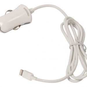 Lightning-liitin autolaturiin Lightning-uros - 12 V autoliitin 1 00 m valkoinen 2.4A