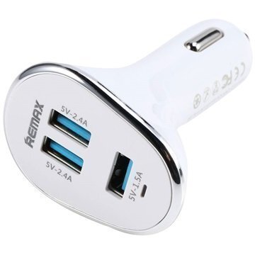 Remax Smart Kolmen USB-portin Autolaturi Valkoinen
