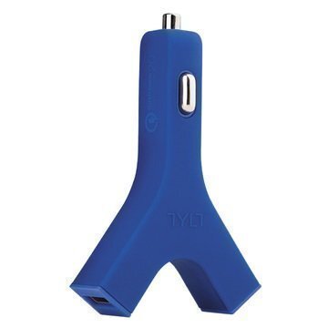 Tylt Y-Charge QUIK Dual USB Car Charger 4.8A Blue
