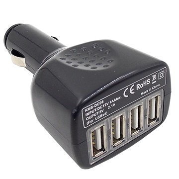 Universaali Autolaturi 4 USB-Porttia Musta
