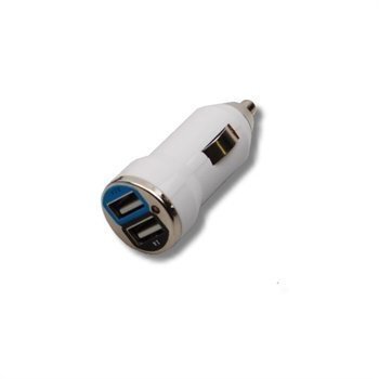 Yleiskäyttöinen DuoMini USB-autolaturi Valkoinen