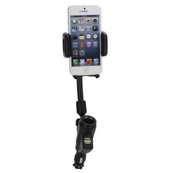 Yleiskäyttöinen Kaksoislaturi/USB Autolaturi/Teline