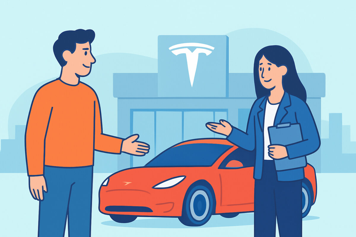 Tesla-myymälät ja sähköauton oston käytäntö